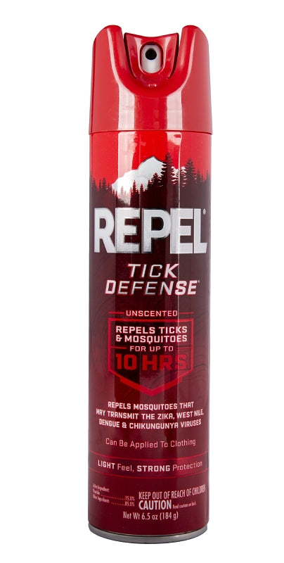 REPEL Repel 6410484 Tick Defense, 6.5 oz Aerosol Can, Liquid, Clear/Light Yellow/Water White, Ethanol, Picaridin LAWN & GARDEN REPEL