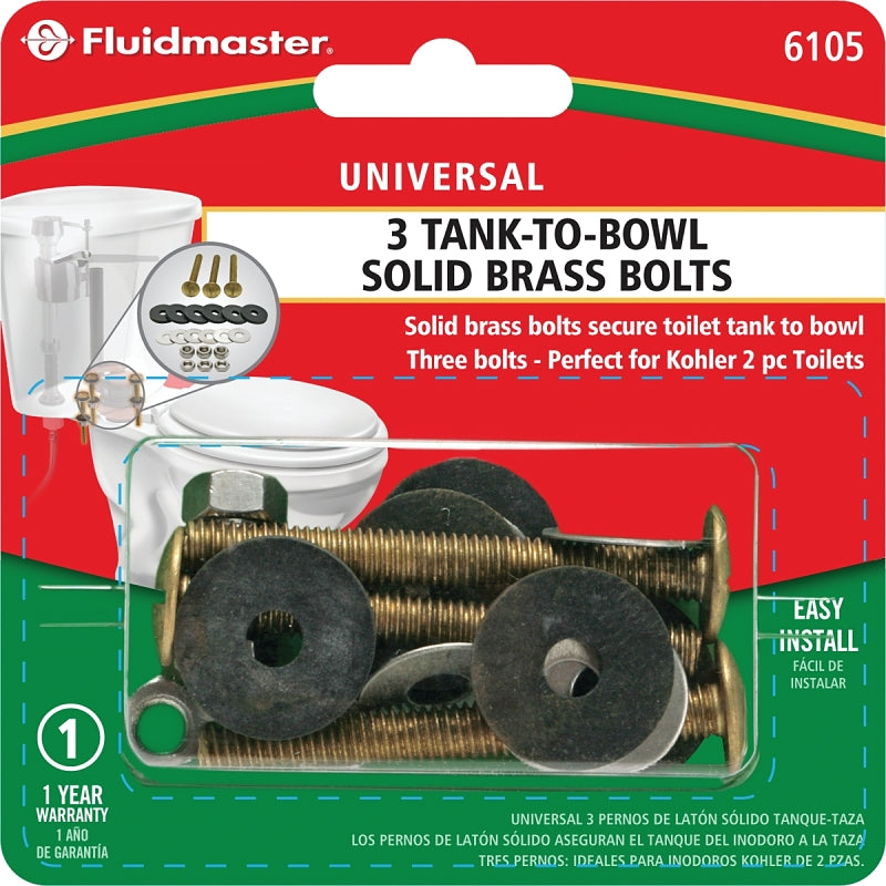 FLUIDMASTER Fluidmaster 6105 Tank-to-Bowl Bolt, Brass, For: Rocking Toilets PLUMBING, HEATING & VENTILATION FLUIDMASTER