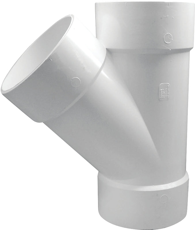 IPEX USA LLC-CANPLAS Canplas 192306 Pipe Wye, 6 in, Hub, PVC, White, SCH 40 Schedule PLUMBING, HEATING & VENTILATION IPEX USA LLC-CANPLAS