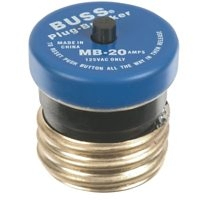 BUSSMANN Bussmann VPKMB-20 Plug Fuse, 20 A, 125 V, 10 kA Interrupt, Plastic Body, Manual Reset Fuse ELECTRICAL BUSSMANN