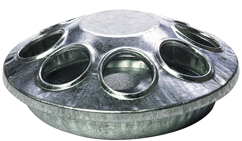 MILLER Miller 9808 Chick Feeder, 8-Compartment, Embossed, Rounded Edge, Steel, Galvanized HARDWARE & FARM SUPPLIES MILLER