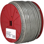 CAMPBELL CHAIN Campbell 7000497 Aircraft Cable, 1/8 in Dia, 250 ft L, 340 lb Working Load, Steel, Vinyl-Coated