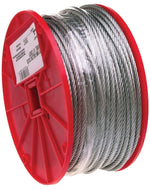 CAMPBELL CHAIN Campbell 7000427 Aircraft Cable, 1/8 in Dia, 500 ft L, 340 lb Working Load, Steel, Galvanized