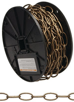 CAMPBELL CHAIN Campbell 072-2000 Decorator Chain, #10, 60 ft L, 35 lb Working Load, Metal, Brass