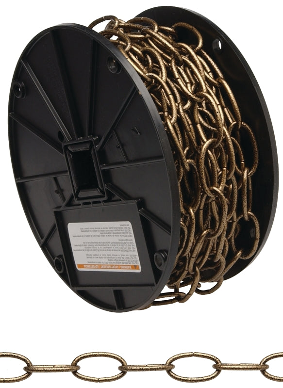 CAMPBELL CHAIN Campbell 072-2000 Decorator Chain, #10, 60 ft L, 35 lb Working Load, Metal, Brass