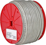 CAMPBELL CHAIN Campbell 7000697 Aircraft Cable, 3/16 in Dia, 250 ft L, 840 lb Working Load, Steel, Vinyl-Coated