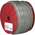 CAMPBELL CHAIN Campbell 7000397 Aircraft Cable, 3/32 in Dia, 250 ft L, 184 lb Working Load, Steel