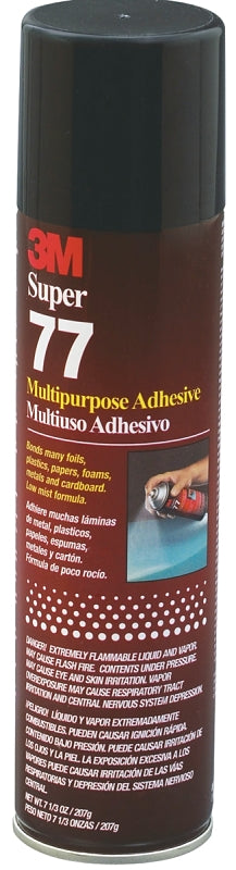 3M 3M Super 77 77-07 Spray Adhesive, Liquid, Sweet Fruity, Clear, 7 oz Can