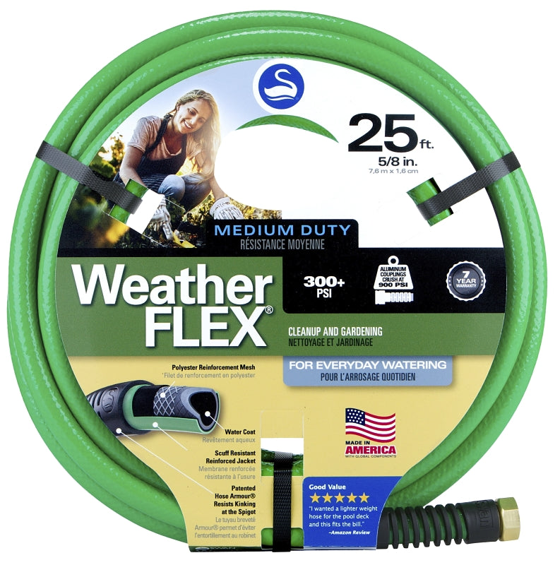 LAWN & GARDEN LLC Swan SNWF58025 Garden Hose, 5/8 in, 25 ft L, Threaded, Green HOUSEWARES LAWN & GARDEN LLC