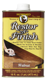 HOWARD Howard RF4016 Wood Restorer, Walnut, Liquid, 16 oz Can PAINT HOWARD