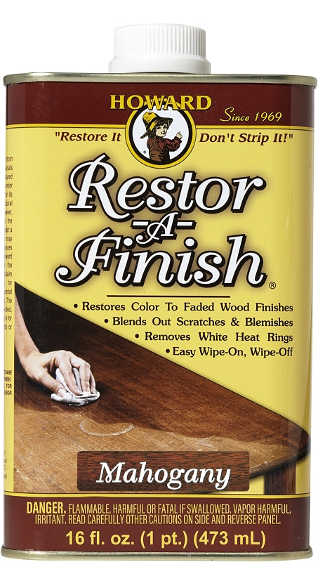 HOWARD Howard RF5016 Wood Restorer, Mahogany, Liquid, 16 oz Can PAINT HOWARD