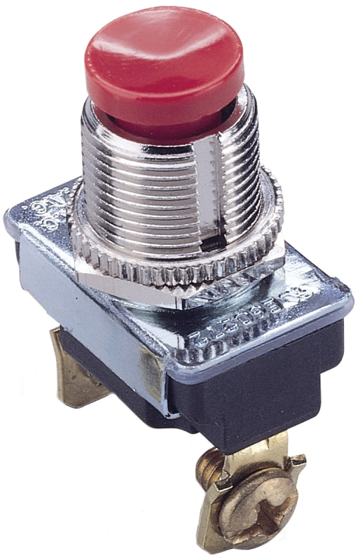 GB Gardner Bender GSW-23 Pushbutton Switch, 3/1.5 A, 120/277 V, SPST, Screw Terminal, Plastic Housing Material, Chrome ELECTRICAL GB