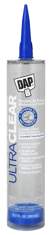 DAP DAP 18388 Ultra Clear Sealant, Crystal Clear, 20 to 120 deg F, 10.1 oz Cartridge PAINT DAP