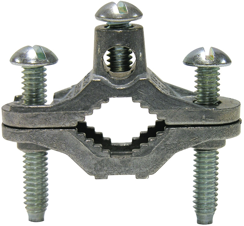 GB Gardner Bender 14-GRC Ground Clamp, Clamping Range: 1/2 to 1 in, 10 to 2 AWG Wire, Galvanized