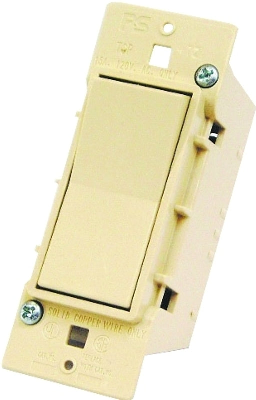US HARDWARE US Hardware E-100C Rocker Switch, 125 V, 15 A, 1-Pole, Ivory AUTOMOTIVE US HARDWARE