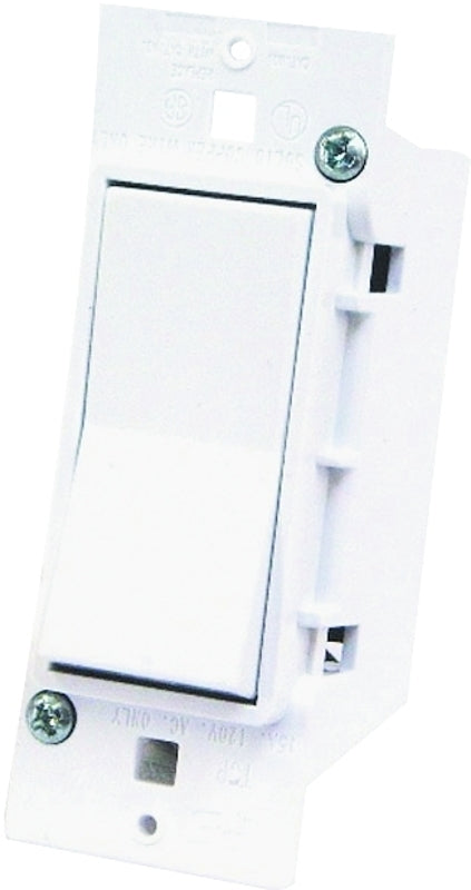 US HARDWARE US Hardware E-119C Rocker Switch, 125 V, 15 A, 1-Pole, White AUTOMOTIVE US HARDWARE