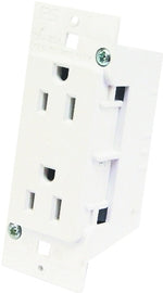 US HARDWARE US Hardware E-120C Receptacle, 125 V, 15 A, 2-Pole, White AUTOMOTIVE US HARDWARE