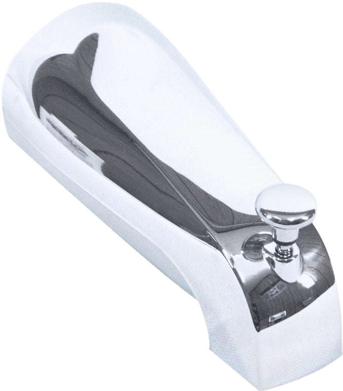 US HARDWARE US Hardware P-037B Bathtub Spout with Diverter, 1/2 in Connection, MNPT, Metal, Chrome Plated AUTOMOTIVE US HARDWARE