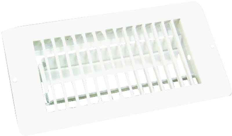 US HARDWARE US Hardware V-056IWB Floor Register, 4 in W Duct Opening, 8 in H Duct Opening, 1-5/16 in L, Steel, White AUTOMOTIVE US HARDWARE