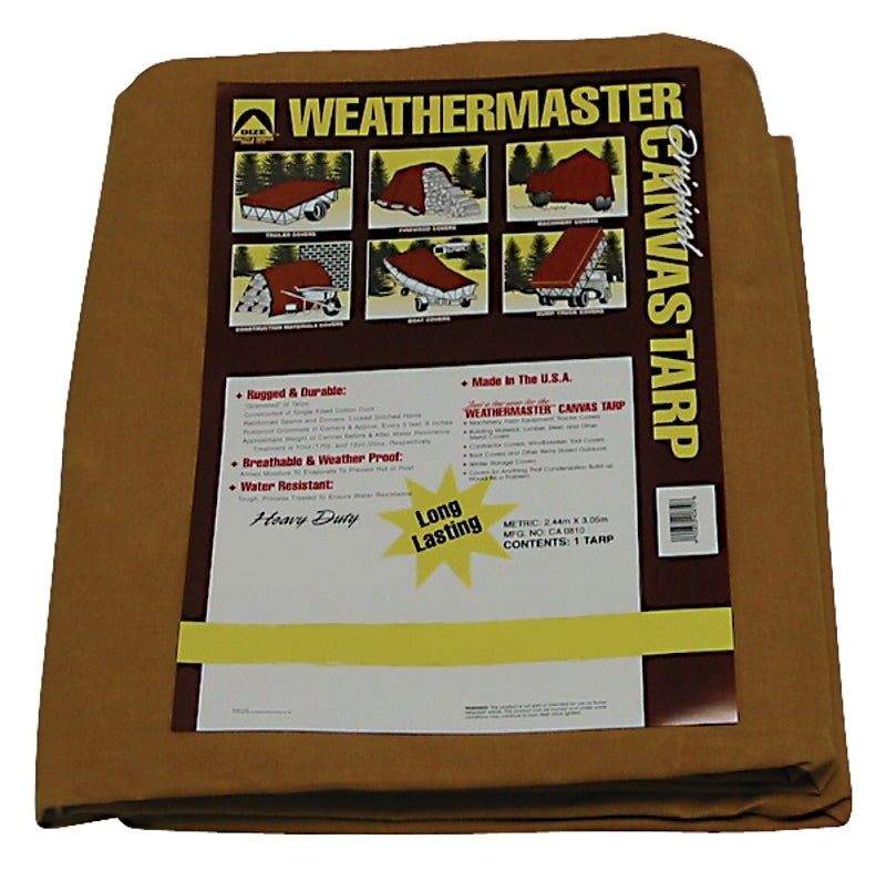 DIZE Dize Weathermaster CA1016D Tarpaulin, 16 ft L, 10 ft W, Canvas, Tan AUTOMOTIVE DIZE