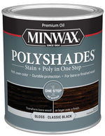 MINWAX Minwax 614950444 Waterbased Polyurethane Stain, Gloss, Liquid, Classic Black, 1 qt, Can