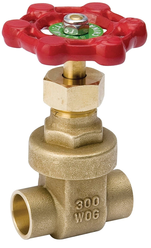 B & K INDUSTRIES B & K ProLine Series 100-704NL Gate Valve, 3/4 in Connection, Sweat, 300/150 psi Pressure, Brass Body