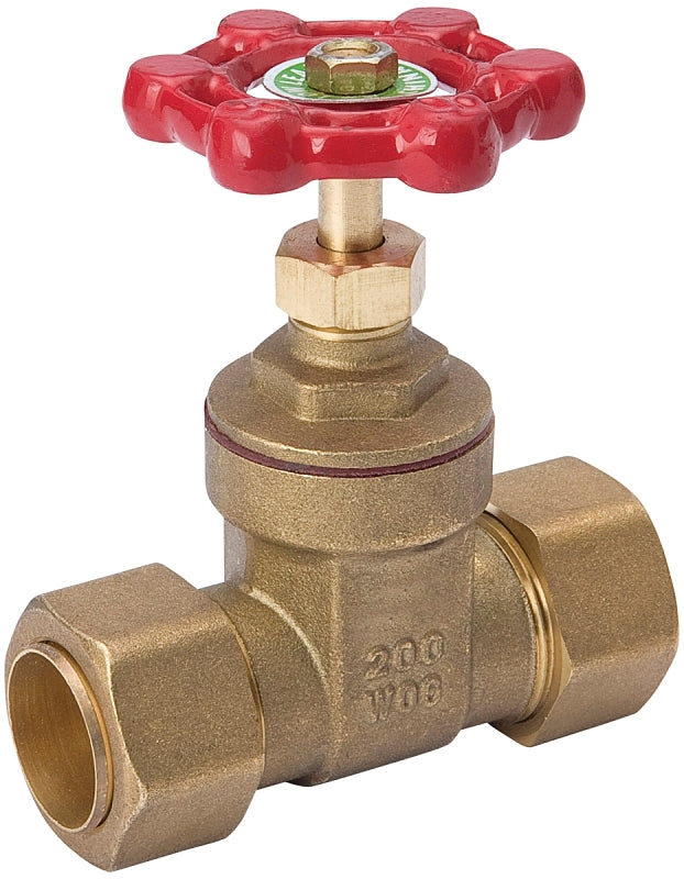 B & K INDUSTRIES B & K ProLine Series 100-803NL Gate Valve, 1/2 in Connection, Compression, 125, 200 psi Pressure, Brass/Bronze Body LAWN & GARDEN B & K INDUSTRIES