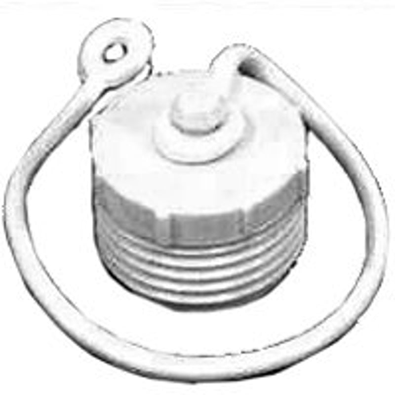 US HARDWARE US Hardware RV-460C Hose Plug with Lanyard, Male, Plastic, White AUTOMOTIVE US HARDWARE
