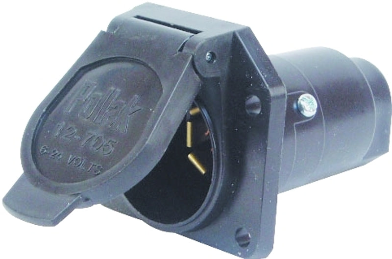US HARDWARE US Hardware RV-490B Trailer Connector, 12 V, 7-Pole, Plastic, Black AUTOMOTIVE US HARDWARE