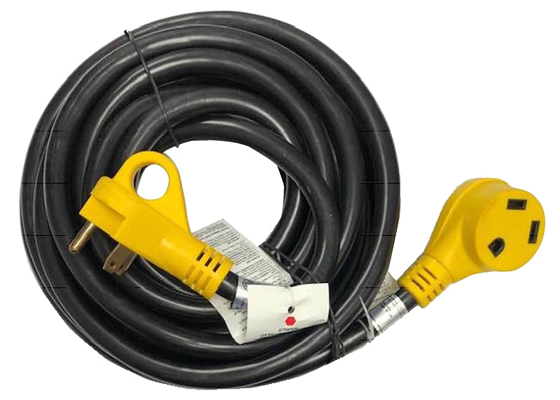 US HARDWARE US Hardware RV-687 Extension Cord, 10 AWG Cable, 25 ft L, Plug, Female, Black Jacket AUTOMOTIVE US HARDWARE