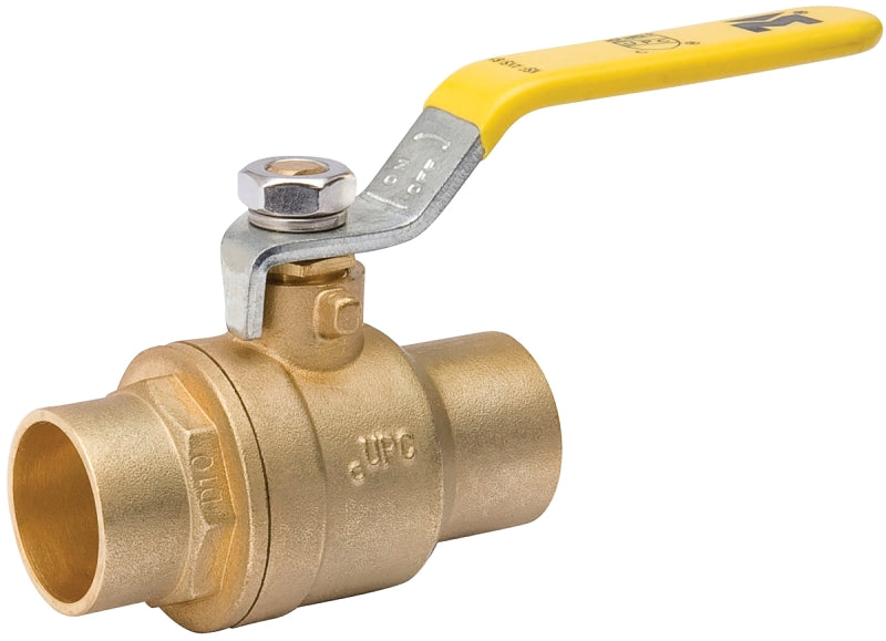 B & K INDUSTRIES B & K 107-846NL Ball Valve, 1-1/4 in Connection, Compression, 600/150 psi Pressure, Manual Actuator, Brass Body