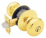 SCHLAGE LOCK Schlage F Series F51A VPLY505K4 Entry Knob, Plymouth, Knob Handle, Bright Brass, Metal, C Keyway, 2-3/4 in Dimensions
