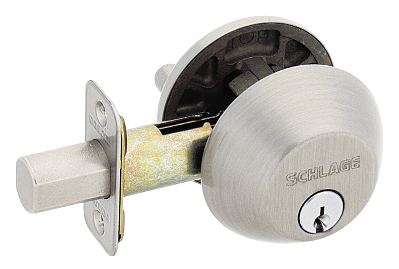 SCHLAGE LOCK Schlage B60619 Deadbolt, 1 Grade, SC1 Key, Metal, Satin Nickel, 2-3/8, 2-3/4 in Backset, C Keyway HARDWARE & FARM SUPPLIES SCHLAGE LOCK