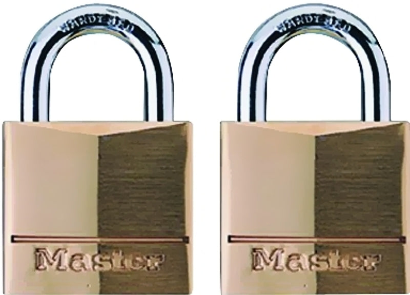 MASTER LOCK Master Lock 120T Padlock, 3/4 in W Body, Keyed Alike Key, 5/32 in Dia Shackle, Brass Body, Steel Shackle