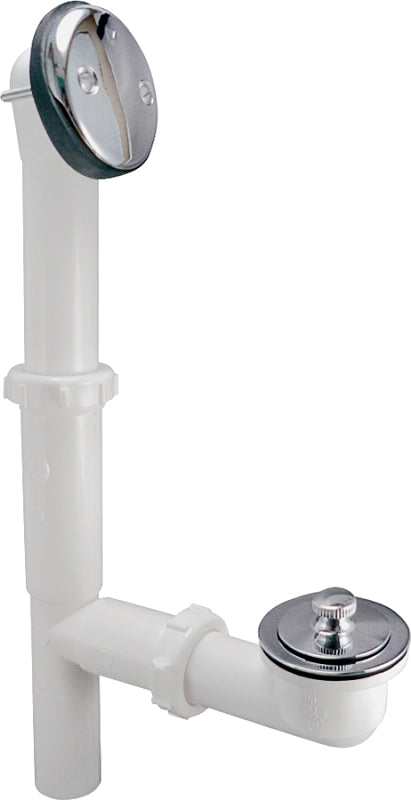KEENEY Keeney 62AW Bath Drain Assembly, Plastic/Zinc, White, Chrome PLUMBING, HEATING & VENTILATION KEENEY