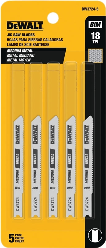 DEWALT DEWALT DW3724-5 Jig Saw Blade, 0.3 in W, 18 TPI TOOLS DEWALT