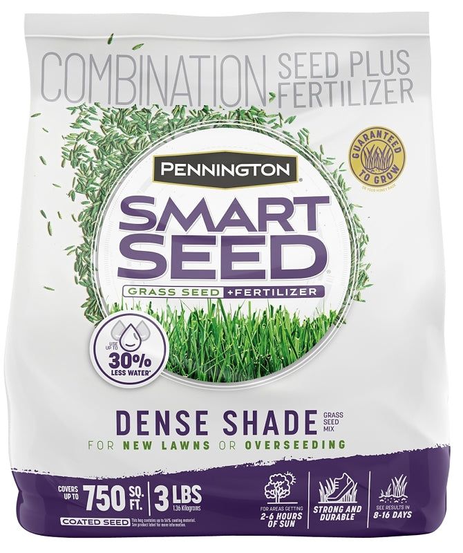 PENNINGTON SEED Pennington Smart Seed 100543702 Grass and Fertilizer Mix, 3 lb Bag