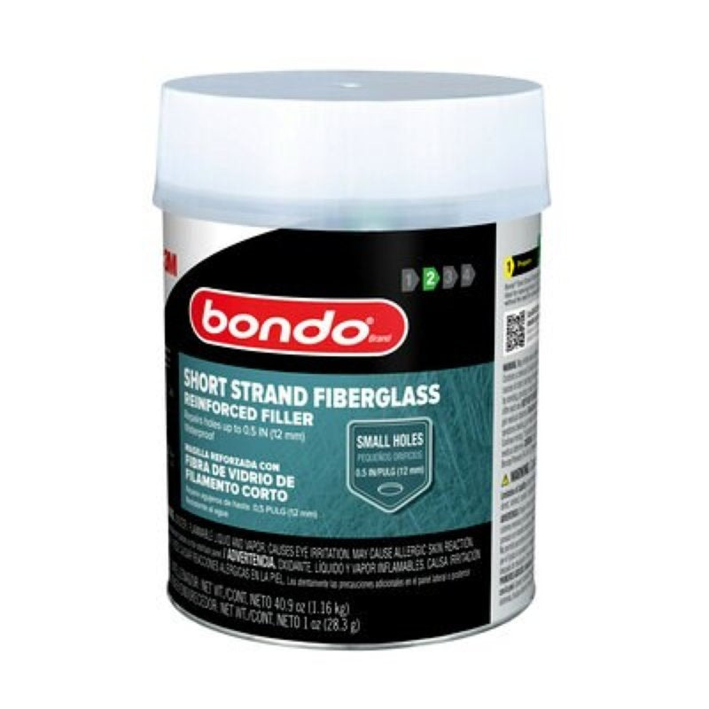 BONDO Bondo 272 Glass Reinforced Filler, Green, Includes: Bondo Red Cream Hardener, 1 qt Can, Paste, Pungent Organic