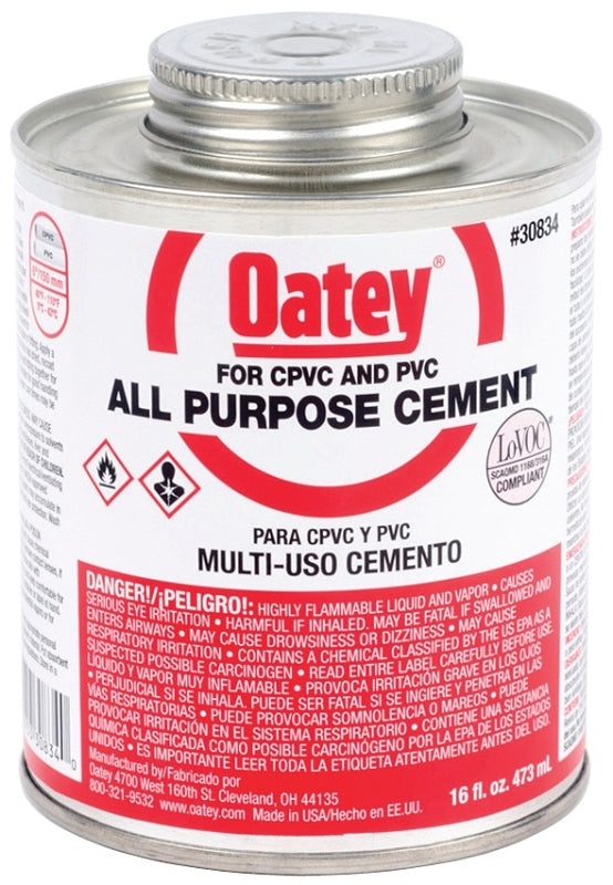 HARVEY Harvey 30834 Cement, 16 oz, Liquid, Clear/Milky PLUMBING, HEATING & VENTILATION HARVEY