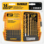 DEWALT DEWALT DW1341 Drill Bit Set, 14-Piece, HSS, Titanium TOOLS DEWALT