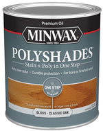 MINWAX Minwax 61470444 Waterbased Polyurethane Stain, Oil, Water Base, Classic Oak, Gloss, 1 qt Can PAINT MINWAX
