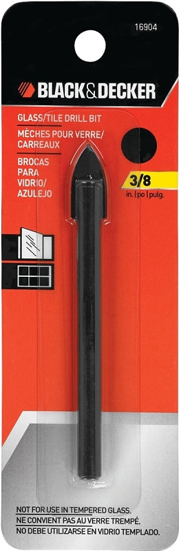 BLACK & DECKER Black+Decker 16904 Drill Bit, 3/8 in Dia, 3-7/8 in OAL, 3/8 in Dia Shank TOOLS BLACK & DECKER