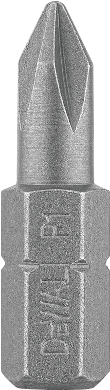 DEWALT DEWALT DW2001 Power Bit, #1 Drive, Phillips Drive, 1/4 in Shank, Hex Shank, 1 in L, Steel