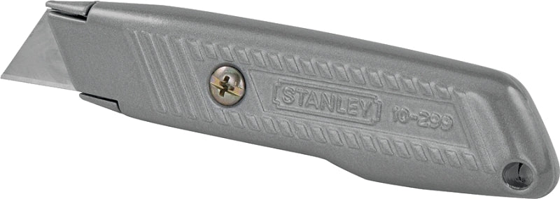 STANLEY STANLEY 10-299 Utility Knife, 2-7/16 in L Blade, 3 in W Blade, HCS Blade, Contoured Handle, Gray Handle TOOLS STANLEY