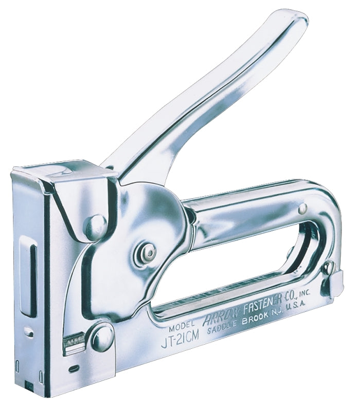 ARROW Arrow JT21CM Staple Gun Tacker, JT21 Staple, 7/16 in W Crown, 1/4 to 3/8 in L Leg, Steel Staple