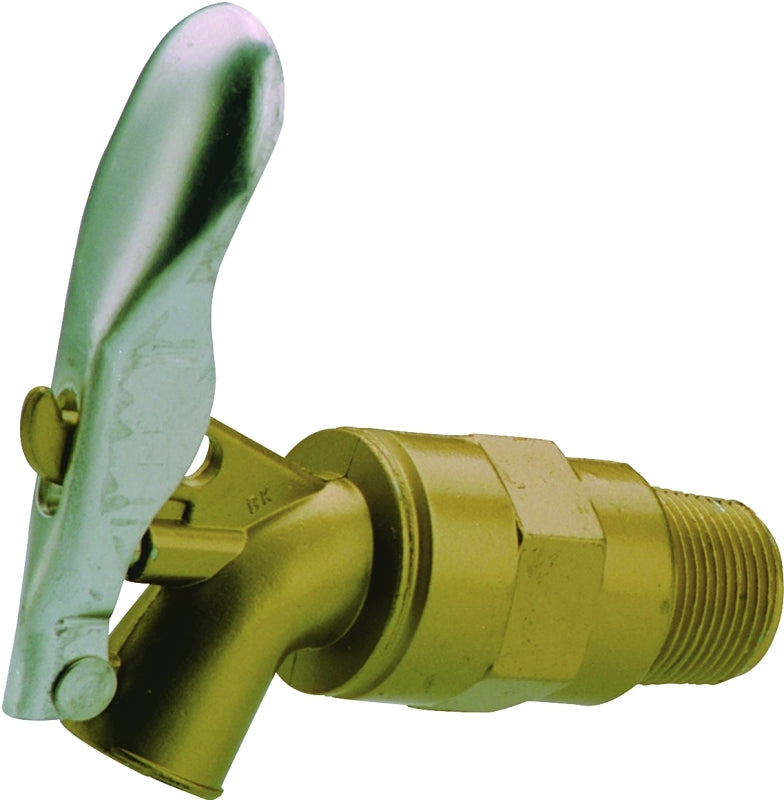 B & K INDUSTRIES B & K 109-204 Self-Closing Drum and Barrel Faucet, 3/4 in Connection, MPT x Plain, Zamak Body, Brass PLUMBING, HEATING & VENTILATION B & K INDUSTRIES