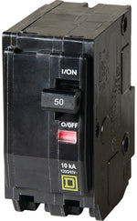 SQUARE D Square D QO QO250C Circuit Breaker, Mini, 50 A, 2-Pole, 120/240 VAC, 48 VDC, Black, Plug ELECTRICAL SQUARE D