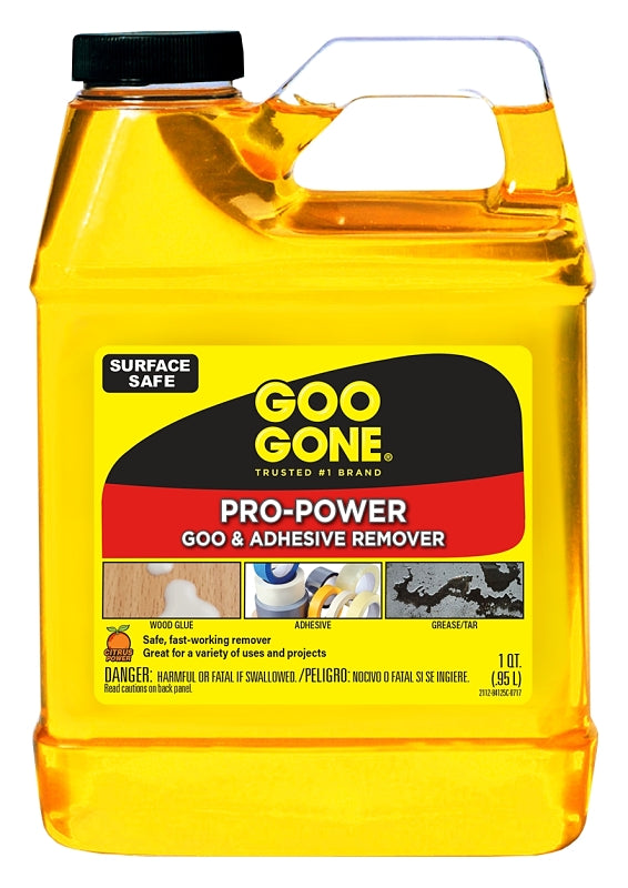 GOO GONE Goo Gone 2112 Goo and Adhesive Remover, 32 oz Bottle, Liquid, Citrus, Yellow