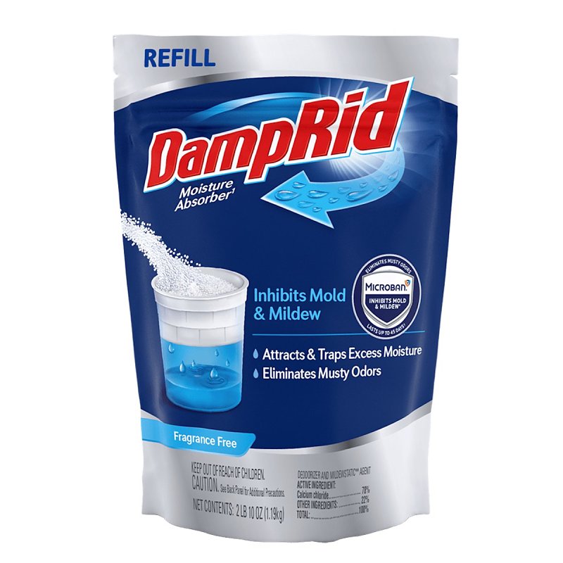 DAMPRID DampRid FG30K Moisture Absorber Refill, 42 oz Pouch, Solid, Odorless