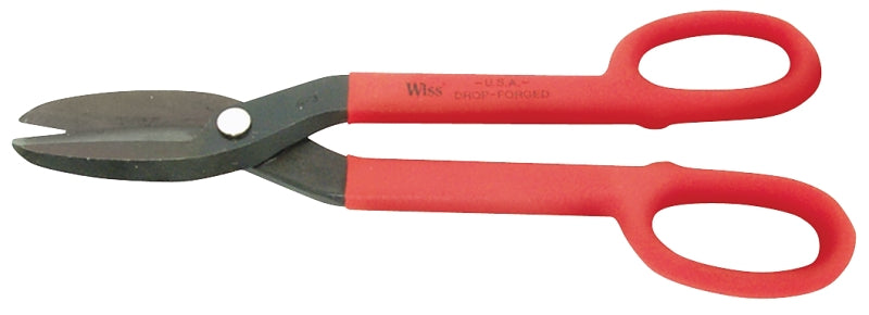 WISS Crescent Wiss WDF12S Tinner Snip, 12.28 in OAL, 2-3/4 in L Cut, Long, Straight Cut, Steel Blade, Black/Rawhide Handle TOOLS WISS